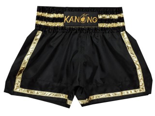 Kanong Kick boxing Shorts : KNS-140 Black and Gold